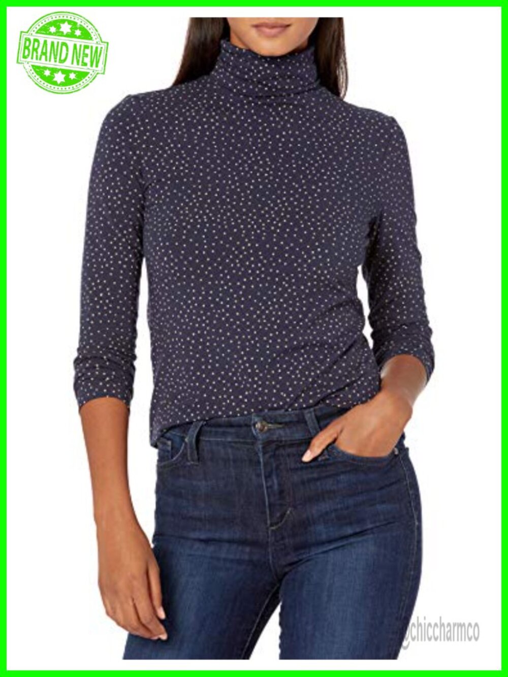 Essentials Women's Long-Sleeve Turtleneck Stretch Fleece Classic-Fit Pullover